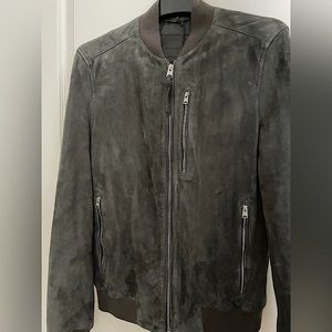 ALL SAINTS Kemble Suede Bomber Jacket